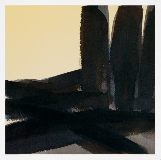 85 Abstraction in Black and Pale Yellow no.7- 1989 10x10